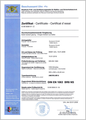 сертификат на бронестекло